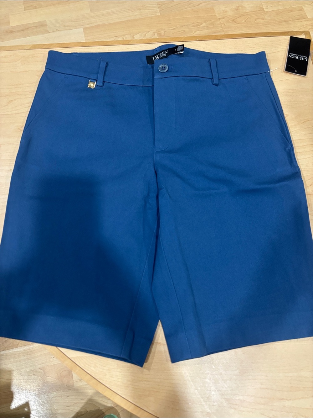 Lauren Ralph Lauren Blue Women's Flat-Front Bermuda Shorts